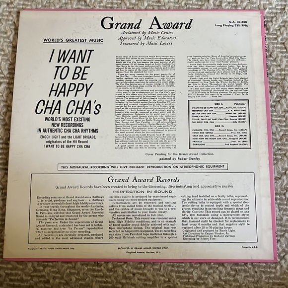 Vintage LP album I want to be Happy Cha Chas Enoch Light and the Light Brigade - Picture 2 of 16